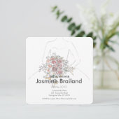 Bride Gown mit floral Bouquet Brautparty Save The Date (Stehend Vorderseite)