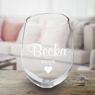 Bride Graved Brautparty Stemless Wine Gläser