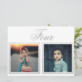 Bride Groom Age Elegant Klassische Silberne Tischn Einladung (Stehend Vorderseite)