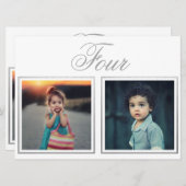 Bride Groom Age Elegant Klassische Silberne Tischn Einladung (Vorne/Hinten)