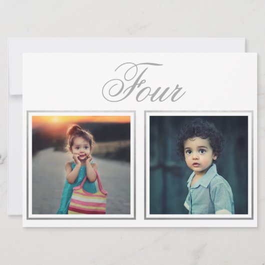 Bride Groom Age Elegant Klassische Silberne Tischn Einladung (Rückseite)