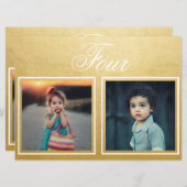 Bride Groom Age Elegante klassische Gold Tischnumm Einladung (Vorne/Hinten)