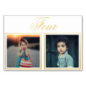 Bride Groom Age Elegante klassische Gold Tischnumm Tischnummer (Vorderseite)