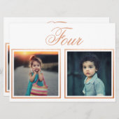 Bride Groom Age Elegante Rose Gold Tischnummer (Vorne/Hinten)