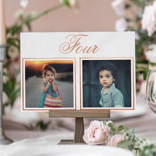 Bride Groom Age Elegante Rose Gold Tischnummer