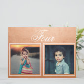 Bride Groom Age Elegante Rose Gold Tischnummer (Stehend Vorderseite)