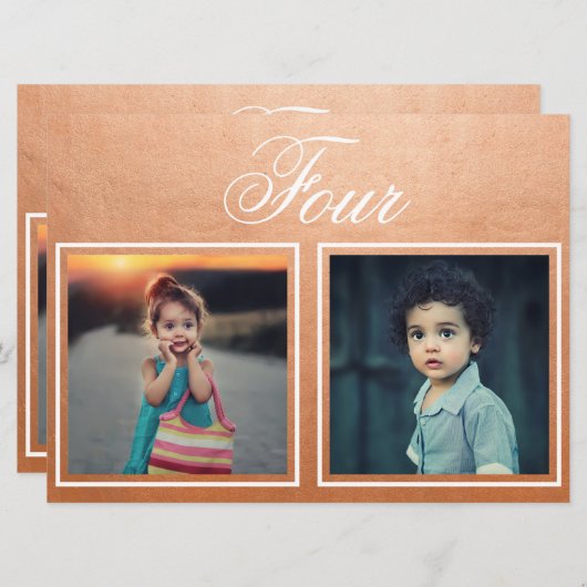 Bride Groom Age Elegante Rose Gold Tischnummer (Vorne/Hinten)