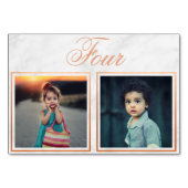 Bride Groom Age Rose Gold Marmor Tischnummer (Rückseite)