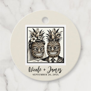 Bride & Groom Aloha Ananas Tiki Hochzeit Geschenkanhänger