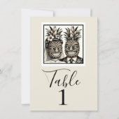 Bride & Groom Aloha Ananas Tiki Tischnummer (Rückseite)