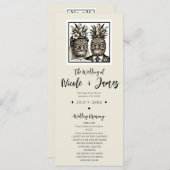Bride & Groom Aloha Pineaple Tiki Wedding Program Programm (Vorne/Hinten)