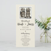 Bride & Groom Aloha Pineaple Tiki Wedding Program Programm (Stehend Vorderseite)