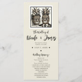Bride & Groom Aloha Pineaple Tiki Wedding Program Programm (Vorderseite)
