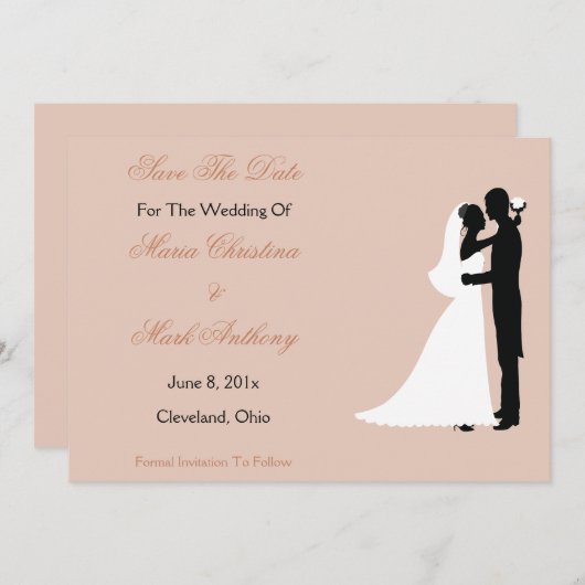 Bride Groom Ankündigung Datum freihalten (Vorne/Hinten)
