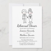 Bride Groom Black Wedding Probe Dinner Einladung (Vorderseite)