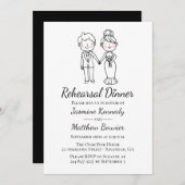 Bride Groom Black Wedding Probe Dinner Einladung (Vorne/Hinten)