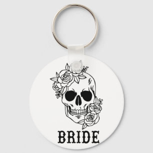 Bride Groom Bloral Skull Halloween Bachelo Schlüsselanhänger