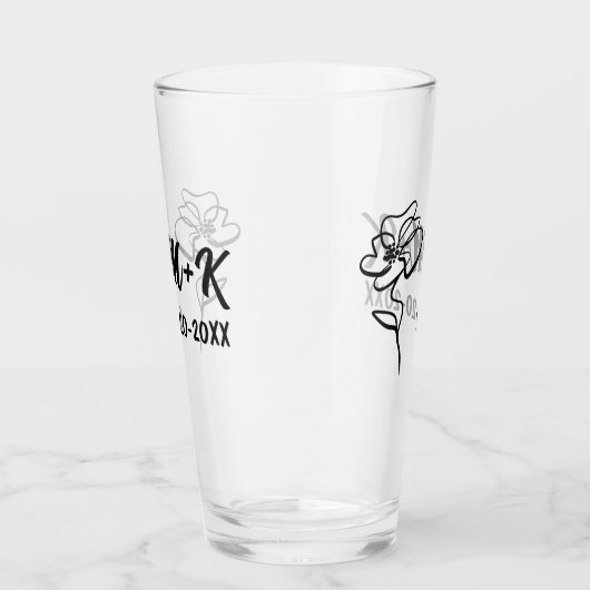 Bride & Groom Blumenglas Hochzeitglas Glas (Rechts)