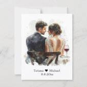 bride & groom budget thank you wedding mitteilungskarte (Vorderseite)