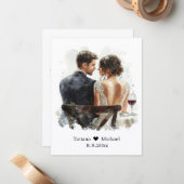 bride & groom budget thank you wedding mitteilungskarte (Vorderseite/Rückseite Beispiel)