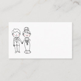 Bride Groom Cartoon Schwarz-weiß Wedding Party Platzkarte