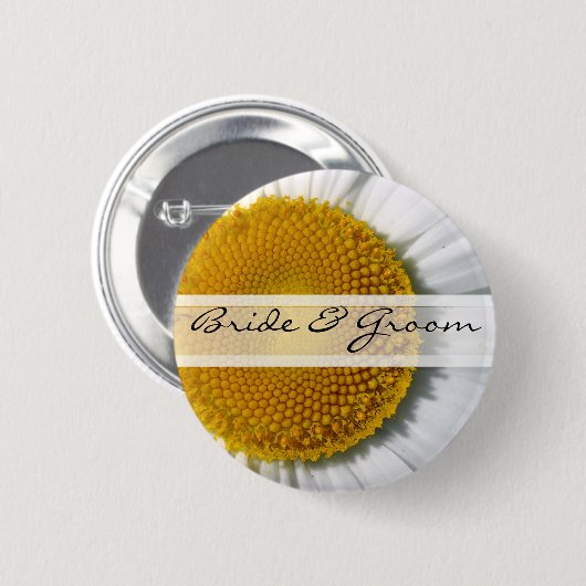 Bride & Groom Daisy Button (Vorne & Hinten)