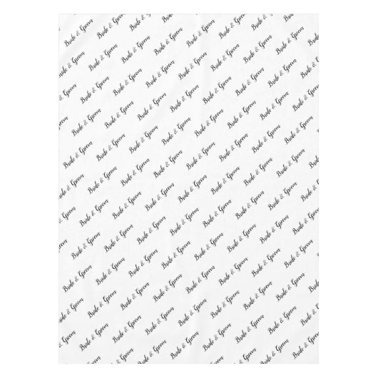 Bride Groom Diagonal Typografie Tischdecke (Vorderseite)