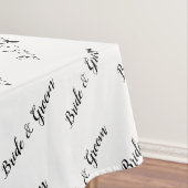 Bride Groom Diagonal Typografie Tischdecke (Beispiel)