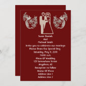 Bride Groom Doves Brown Wedite Einladung (Vorne/Hinten)