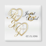 Bride & Groom Elegante White Wedding Keepake Magne Magnet<br><div class="desc">Hochzeitstag Gefälligkeitsmagnete. Ein Hochzeitstag Keepake von der Braut und der Gräuel bereit, um zu personalisieren. Wenn nötig... können Sie alle Texte löschen und mit Ihren eigenen Texten, Farben und Schriftart neu starten. ✔ Hinweis: Nicht alle Vorlagenbereiche müssen geändert werden. 📌 Wenn Sie weitere Anpassungen benötigen, klicken Sie bitte auf den...</div>