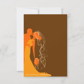 Bride & Groom Embrace Orange - Save the Date Einladung (Rückseite)