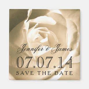 Bride Groom Floral Save the Date Magnete Magnet