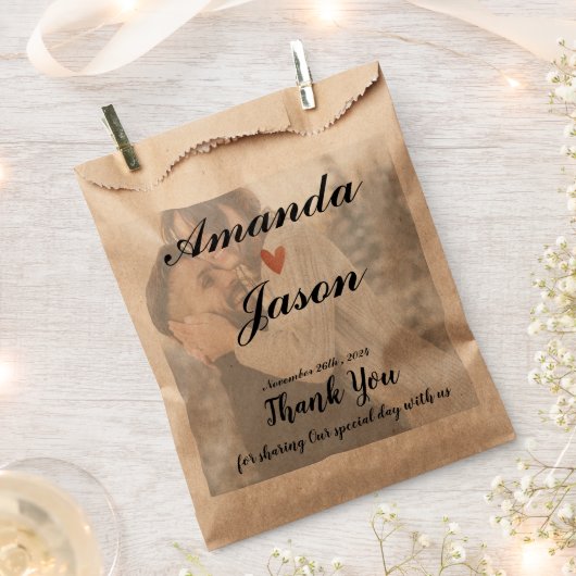 Bride Groom Foto Vielen Dank für Ihre Hochzeitsfei Geschenktütchen (Ausgeschnitten)