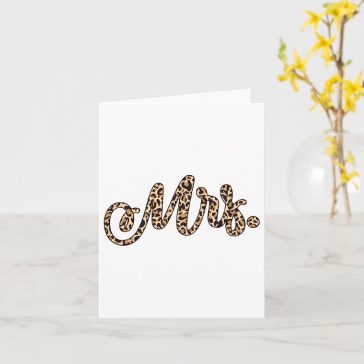 Bride Groom Frau Leopard Print Wedding Matching Co Karte (Gelbe Blume)