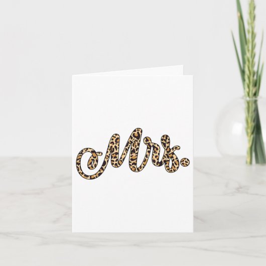 Bride Groom Frau Leopard Print Wedding Matching Co Karte (Vorderseite)