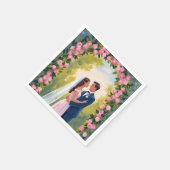 Bride & Groom Garden Arch | Floral Wedding Painted Serviette (Ecke)