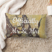 Bride Groom Gemstone Yellow Red Marble Keepake Lendenkissen (Decke)