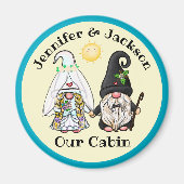 Bride & Groom Gnome Couple Cruise Door Marker Magnet (Vorne)