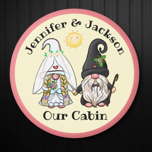 Bride & Groom Gnome Couple Cruise Door Marker Magnet