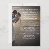 Bride & Groom Grayed Sunset Beach Hochzeit einlade Einladung (Vorderseite)