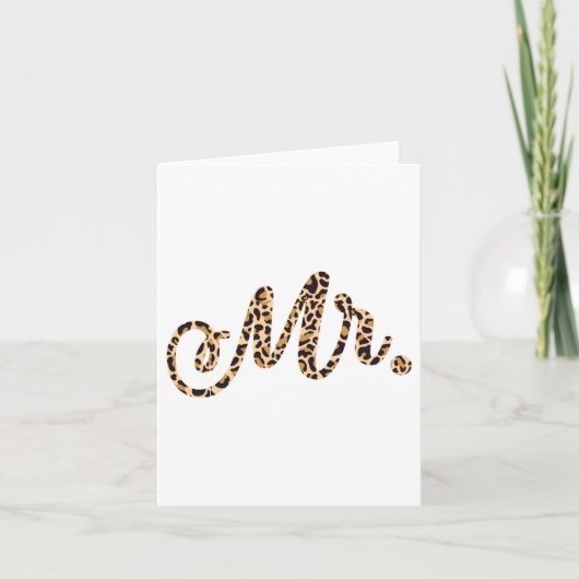 Bride Groom Herr Leopard Print Wedding Matching Co Karte (Vorderseite)