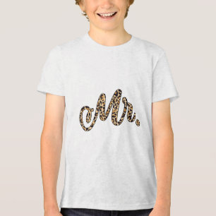 Bride Groom Herr Leopard Print Wedding Matching Co Tri-Blend Shirt