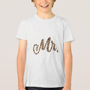 Bride Groom Herr Leopard Print Wedding Matching Co Tri-Blend Shirt