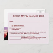 Bride & Groom in Sunset RSVP Menu Postcard Einladungspostkarte (Vorne/Hinten)