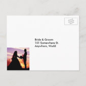 Bride & Groom in Sunset RSVP Menu Postcard Einladungspostkarte (Rückseite)