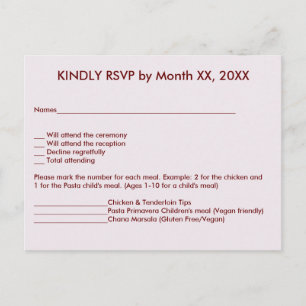 Bride & Groom in Sunset RSVP Menu Postcard Einladungspostkarte