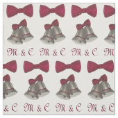 Bride Groom Initials Silver Bells Hochzeit Stoff (Muster)