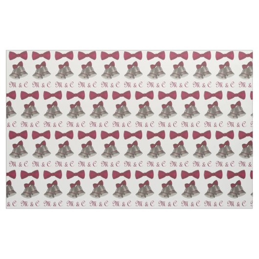 Bride Groom Initials Silver Bells Hochzeit Stoff (Fat Quarter (45,7 x 55,9 cm))