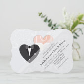 Bride & Groom Inside Herz Einladung (Stehend Vorderseite)