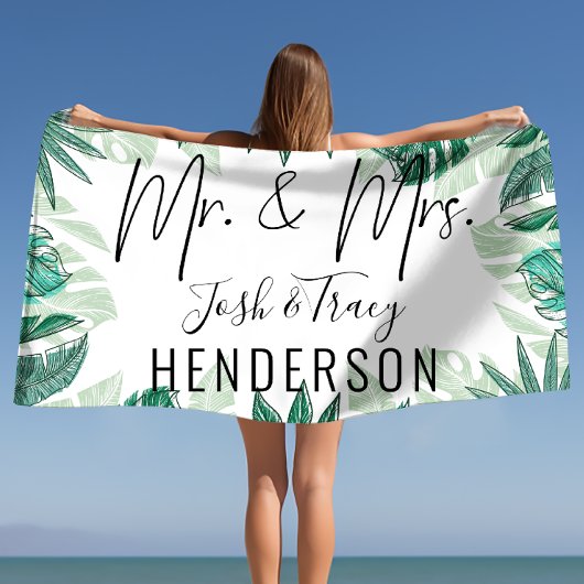 Bride & Groom, Jubiläum, Verlobung Strandtuch